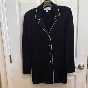 St. John Black and White Blazer with Classic Design